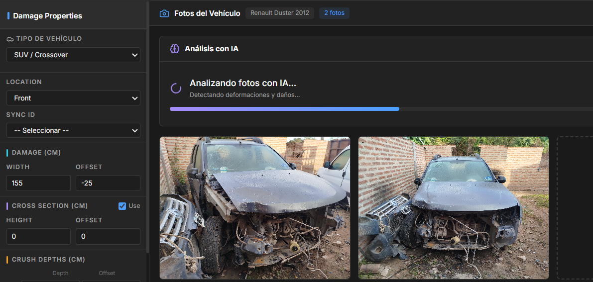 Análisis con IA — Detección automática de deformaciones a partir de fotografías del vehículo siniestrado